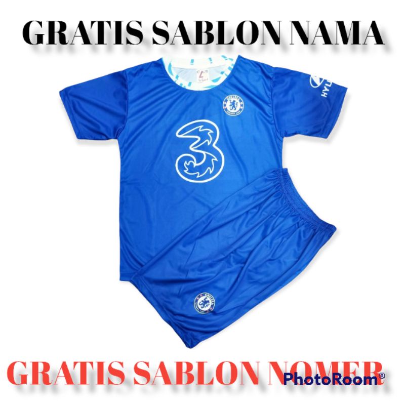 SETELAN JERSEY CHELSEA UNTUK ANAK UMUR 5-12THN/ BAJU BOLA ANAK LAKI LAKI/