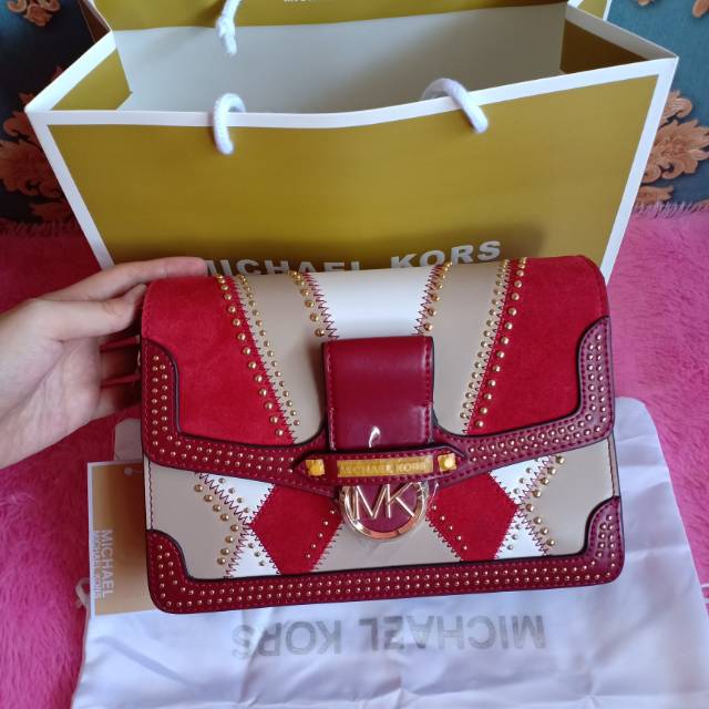 Pelunasan MK Jessie Suede Shoulder Bag