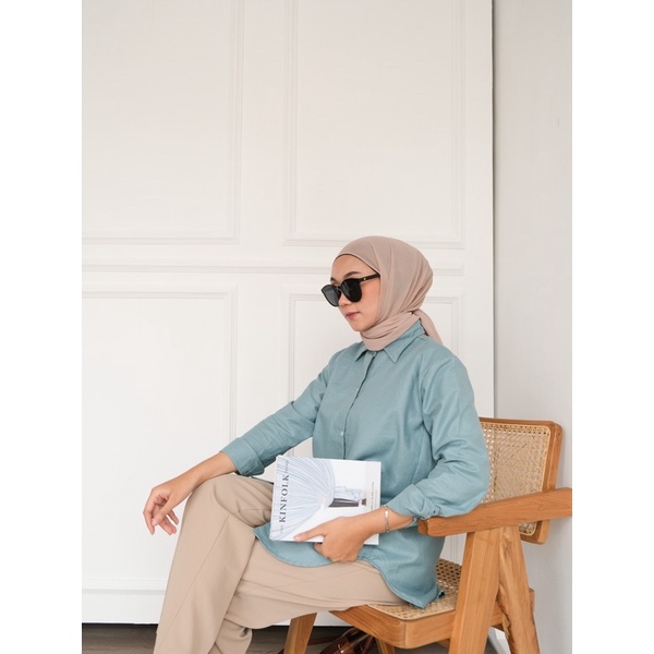 Floral.id Kemeja Rami-Mirtly green rami