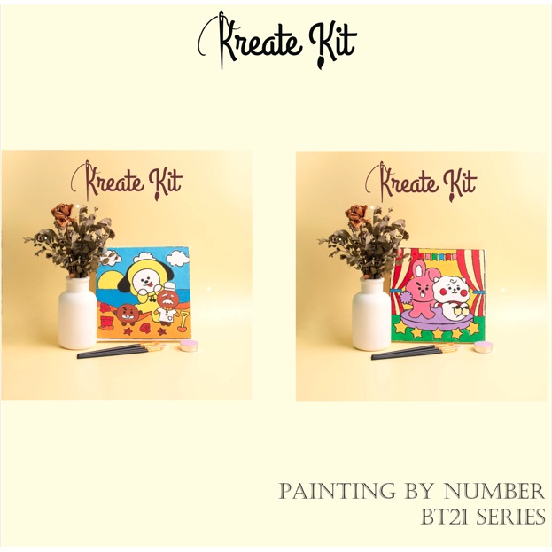

Paint By Number 20X20 Cm Cartoon Series Bt21 [Kreate Kit] Diy Painting Kit