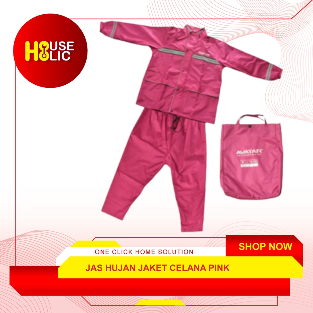 Jas Hujan Jaket Celana + Tas / Mantel Baju Celana Set Bahan Premium