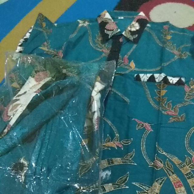 Sarimbit Batik Keluarga Couple Gamis Syari Muslim Long Dress Busui 2255 Tosca