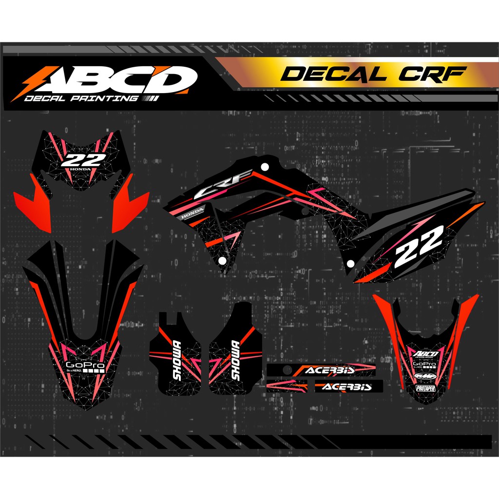 DECAL CRF HOLOGRAM,DECAL SUPERMOTORE,DECAL CRF, STRIPING CRF, DECAL CUSTOM, HOLOGRAM