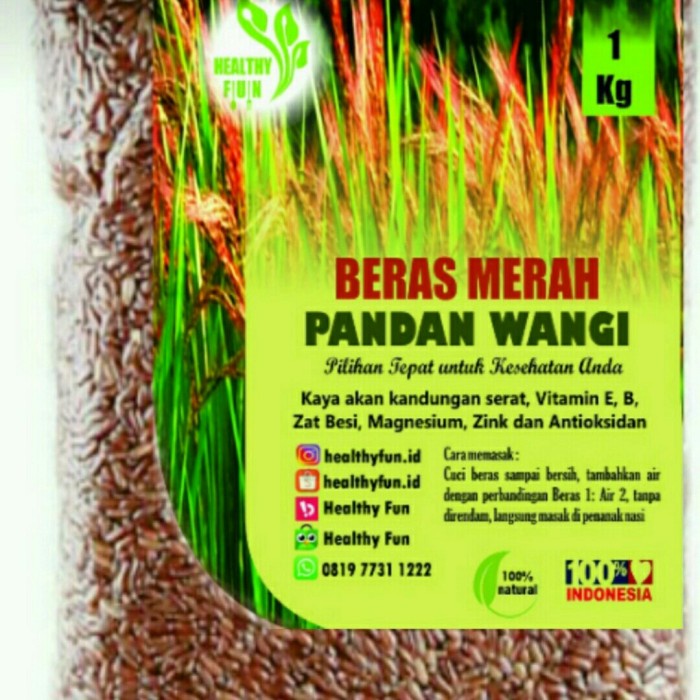 

Beras Merah Pandan Wangi Original Produk Healthy Fun
