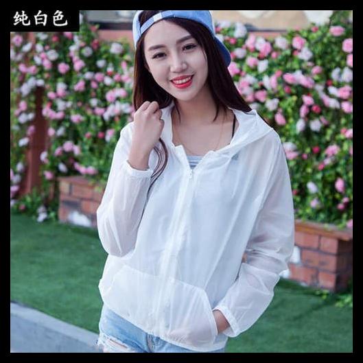 *BISA COD* JAKET SPORT WANITA PARASUT TRANSPARAN ANTI UV KOREA STYLE ADEM MURAH KP91