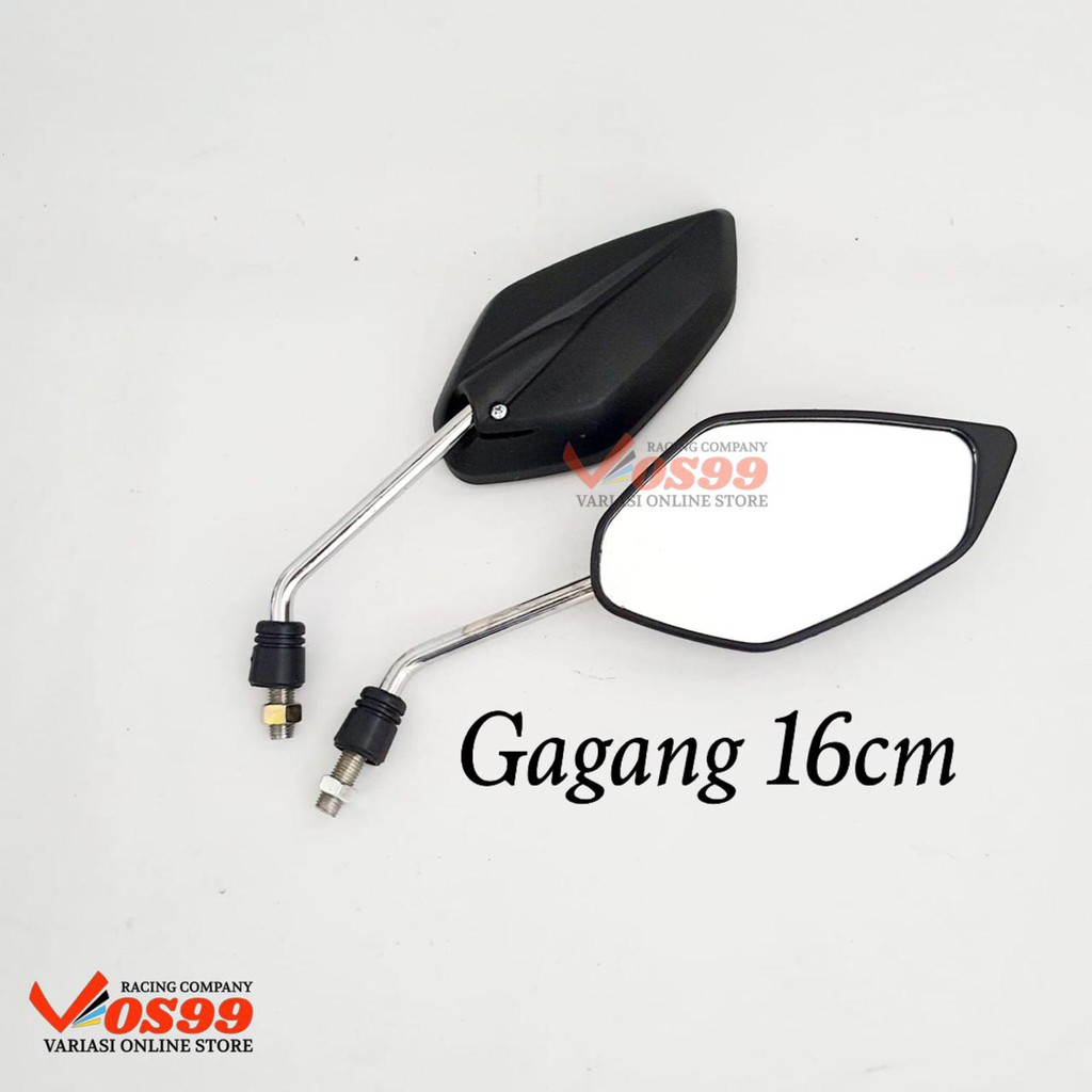 SPION JUPITER STANDAR TANGKAI CROME &amp; HITAM PANJANG GAGANG 16CM MODEL JUPITER Z HITAM POLOS DRAT YAMAHA