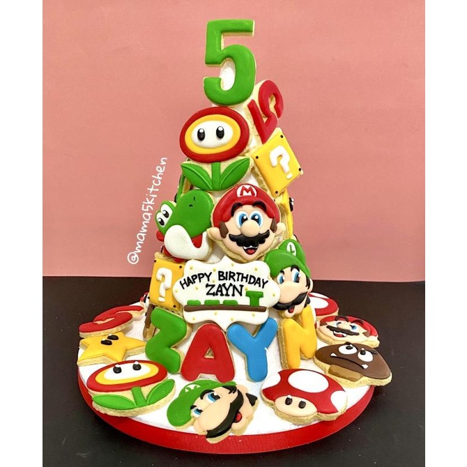 

BUTTER COOKIES ICING TOWER | KUKIS HIAS MARIO KART ISI 40PCS XCD521XS