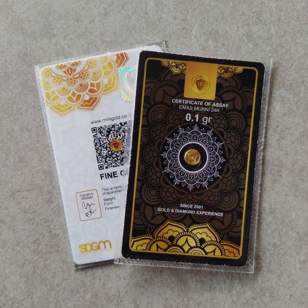 MiniGold BS 0.1 0,1 01 gr Logam Mulia non Antam UBS King Halim Dinar Lotus Archi Peruri Fine Gold 24K Koin Emas Mini Kecil
