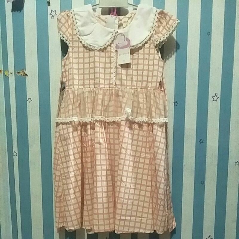 Dress anak perempuan  kotak-kotak