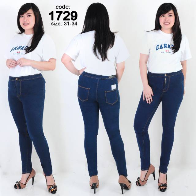 Celana panjang highwaist cewek wanita soft jeans HW KESA murah 5758