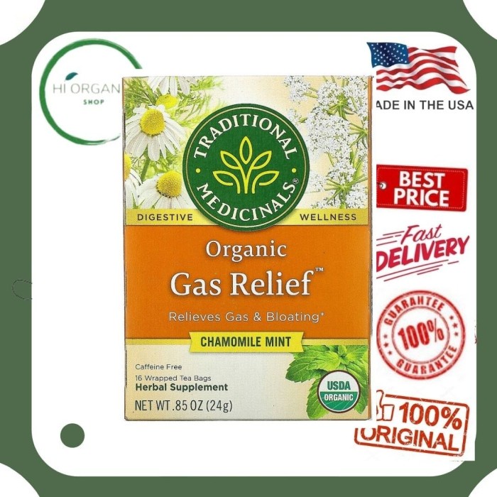 

Traditional Medicinals Gas Relief / Teh Herbal / Teh untuk maag (BERKUALITAS)