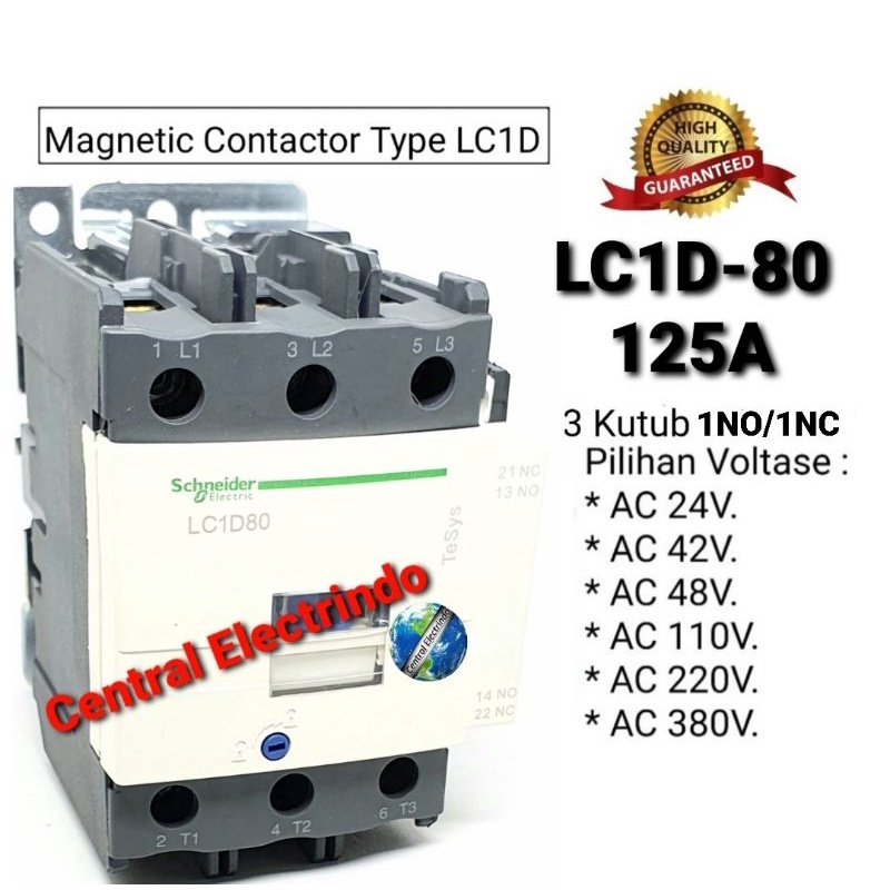 Kontaktor Contactor LC1D 80M7 AC 220V.