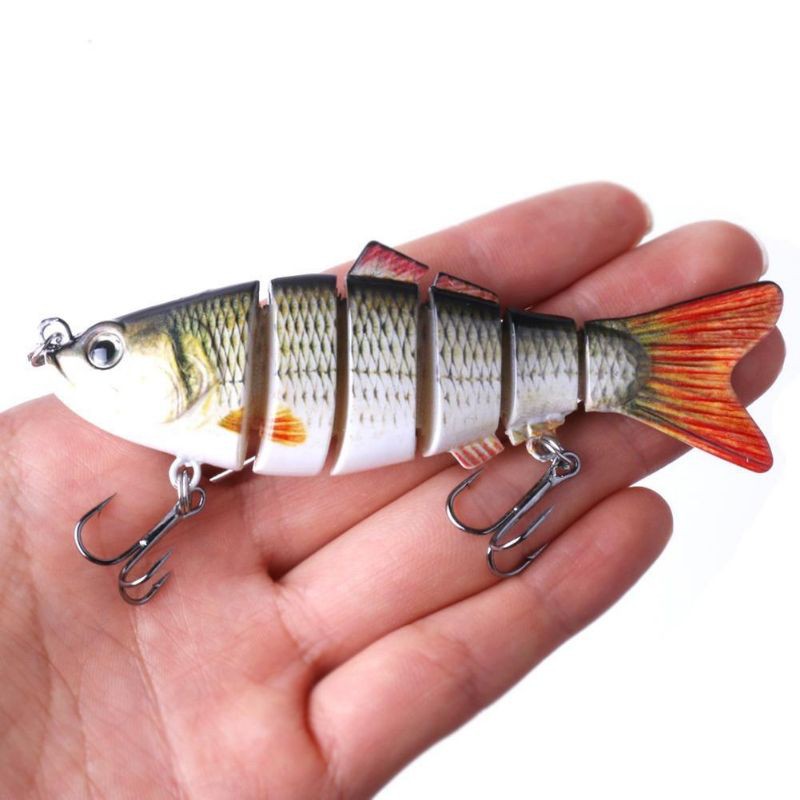 Umpan Pancing Crankbait 6 Segmen Ukuran 10cm dengan 2 Kail