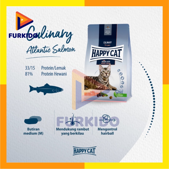 Happy Cat Culinary Atlantic Salmon 300 Gr / Makanan Kering Kucing