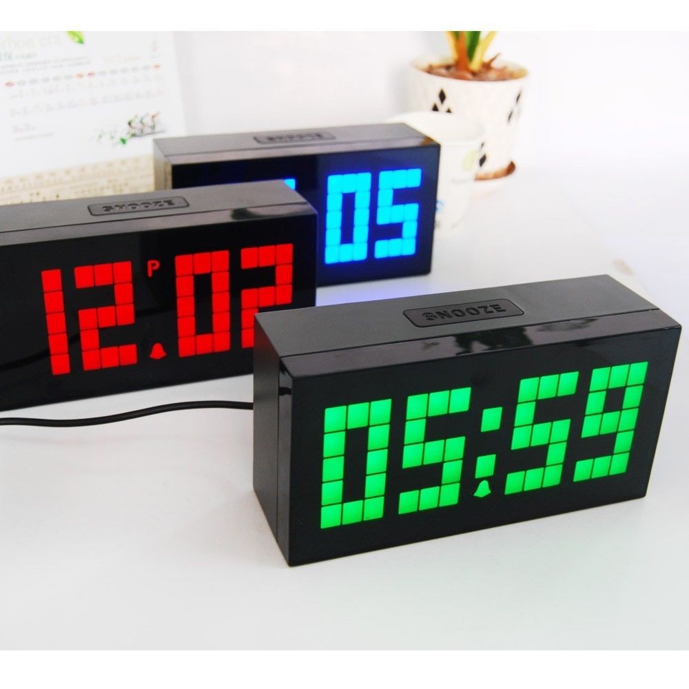 Digital Jumbo Led Wall Clock With Thermometer And Calendar Green Shopee Indonesia