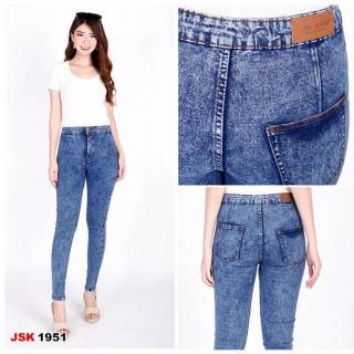  celana  wanita  Highwaist jeans  snow 2 warna JSK model  