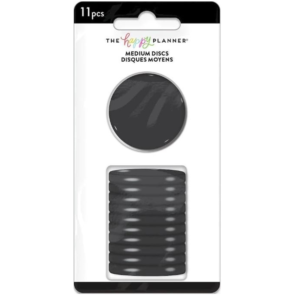

The happy Planner Solid Black Medium Plastic Disc Set