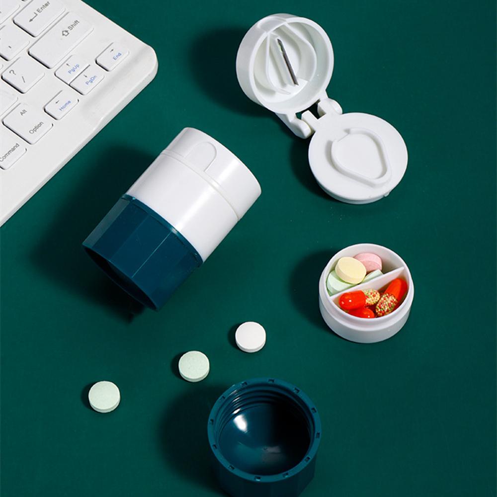 Suyo Pill Crusher Hijau Dan Pink Untuk Vitamin Tablet Pill Box Container Tablet Obat Pemotong