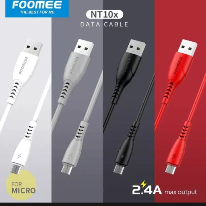 [NT-010X]Kabel Data Foomee Micro Usb 2.4a Suport Charging Dan Transfer Data