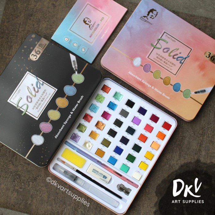 

Giorgione Watercolor Set 36 / 48 Pearlescent Starry Cat Air Metallic - Merah Muda, 36 Colors