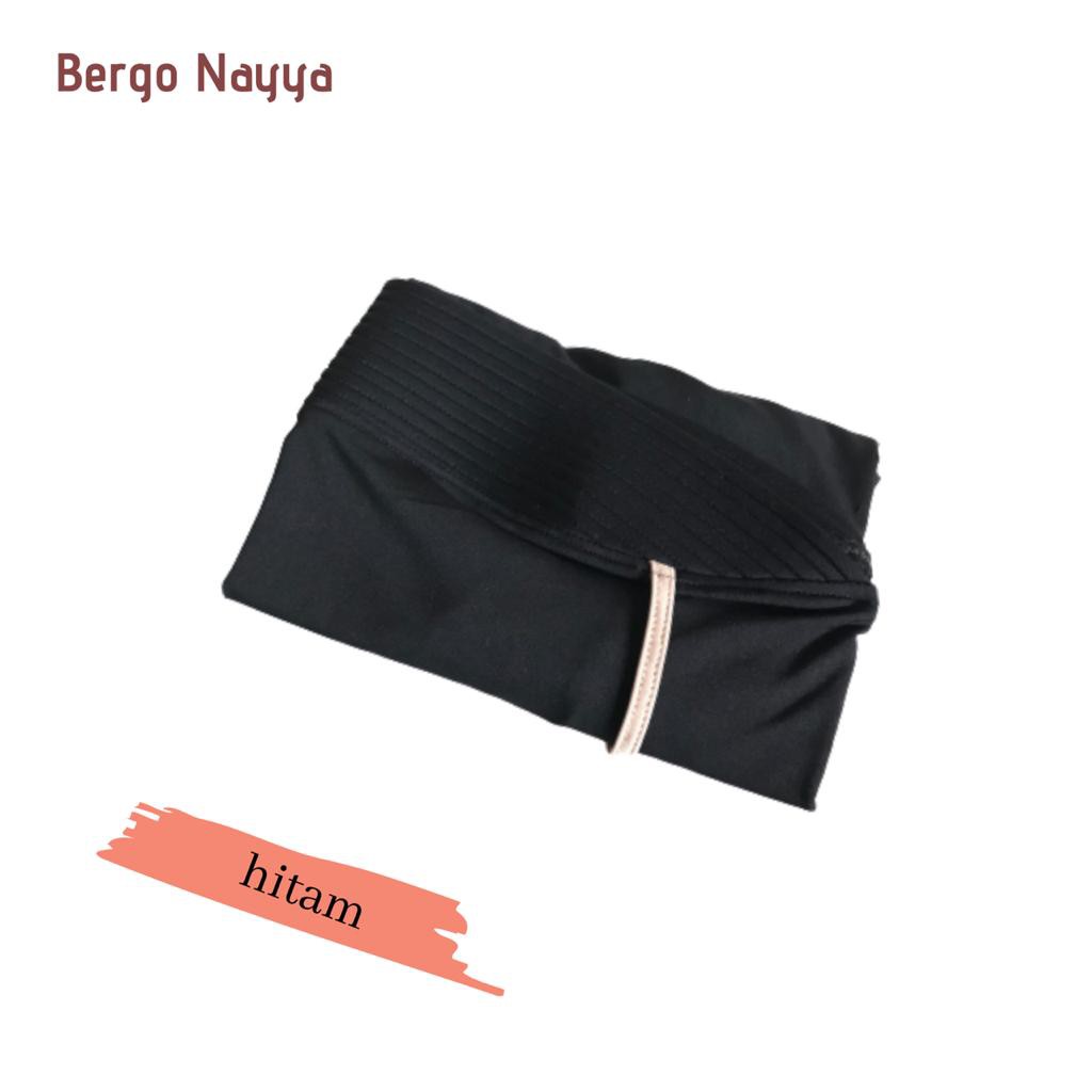 BERGO MARYAM PET TALI / HIJAB INSTAN NAYYA JERSEY-HITAM