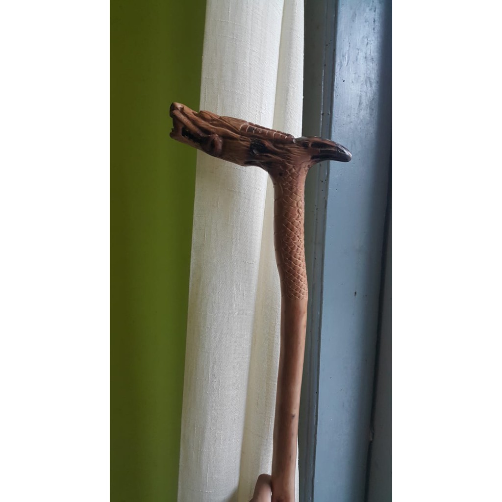 Tongkat Jalan Kayu Setigi Stigi Sategi Ukir Naga/Tongkat/Tongkat Bantu Jalan kayu galih setigi barek