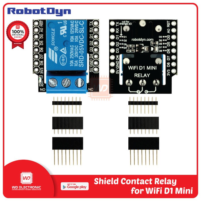 ROBOTDYN SHIELD CONTACT RELAY FOR WIFI D1 MINI RELAY WEMOS D1 MINI