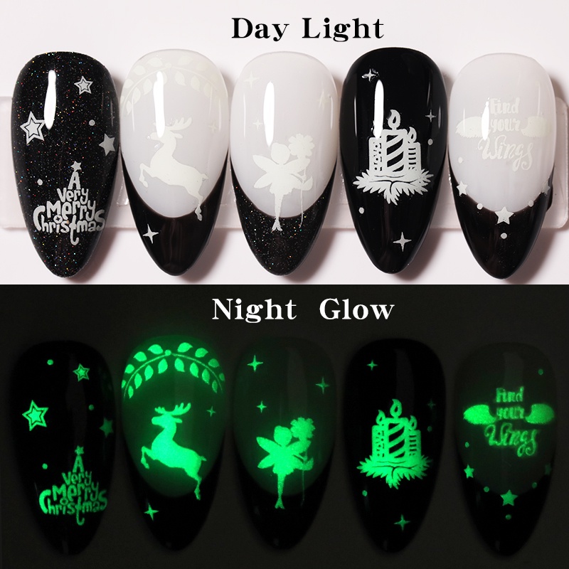 1 Lembar Stiker Kuku 3D Desain Kepingan Salju Malaikat Labu Halloween Untuk Dekorasi Nail Art