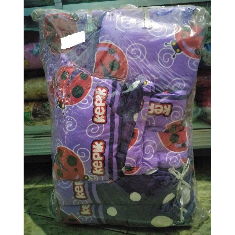Sinar Mawar Ungu Baby Kasur Bayi Tas 2 Guling 2 Bantal Tempat Minum Ori Cewek Cowok Perempuan Laki 2