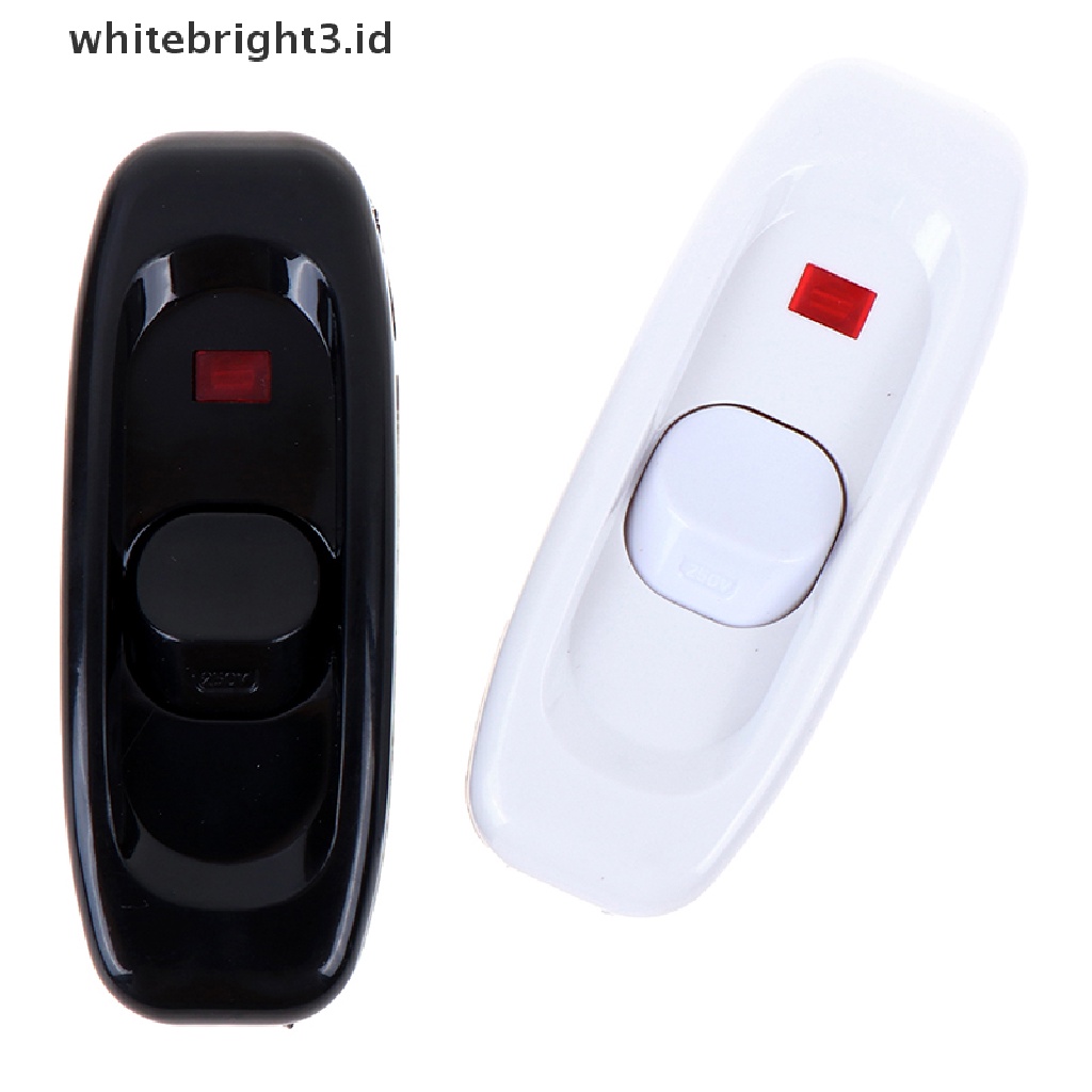 (whitebright3.id) Saklar On / Off Lampu Meja 10A Warna Hitam / Putih