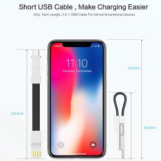 3in1 Kabel Data / Charger Micro USB Magnetik Mini untuk