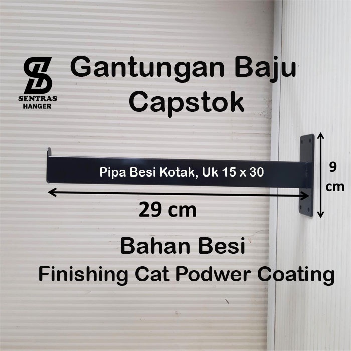 Gantungan Baju Kapstok Besi - Hitam