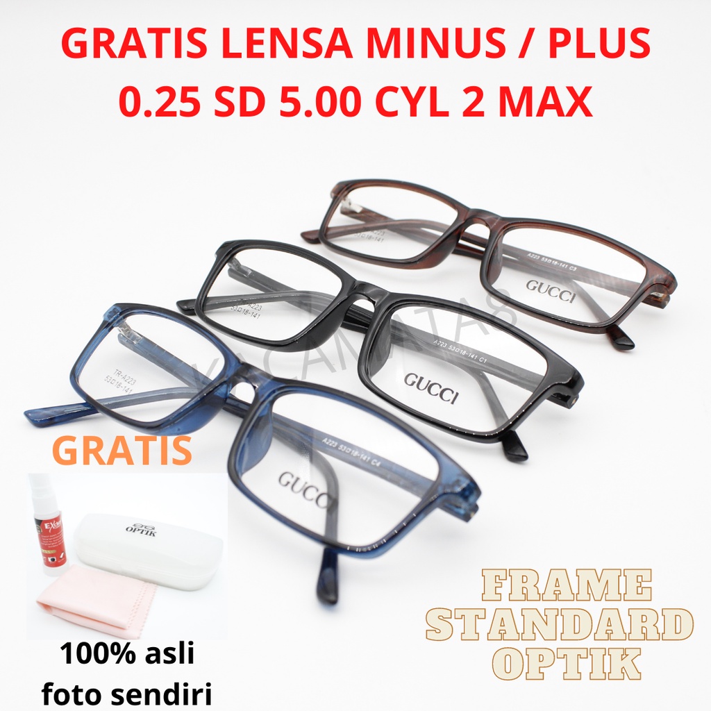 frame kacamata standard optik plus minus progresif potochromic