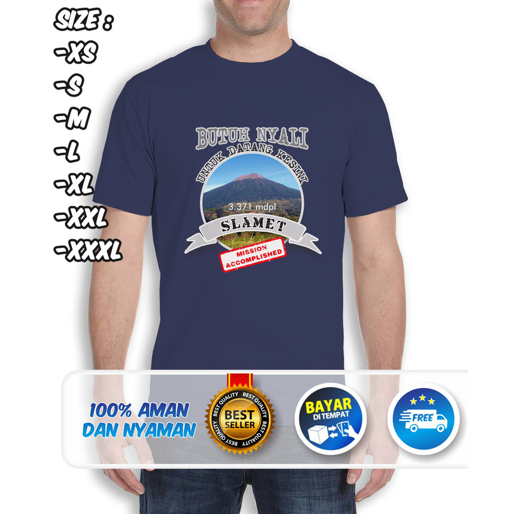 Kaos Gunung SLAMET Pendaki Pria Wanita Terbaru - MDPL - Outdoor Adventure - COD -LBSK (190715)