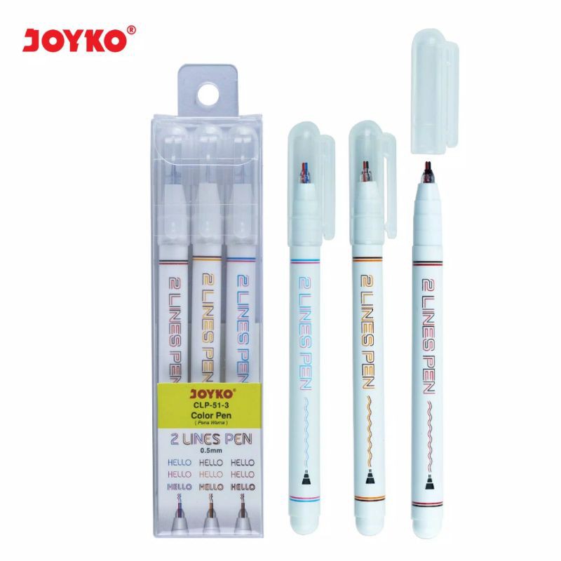 

Joyko CLP-51-3 Color Pen Pena Warna 2 Line Garis