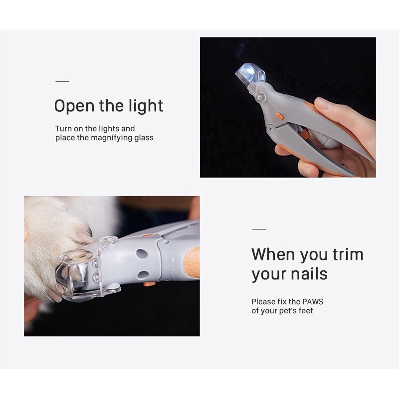 Gunting Kuku Dengan Lampu LED Warna Oranye Untuk Anjing / Kucing