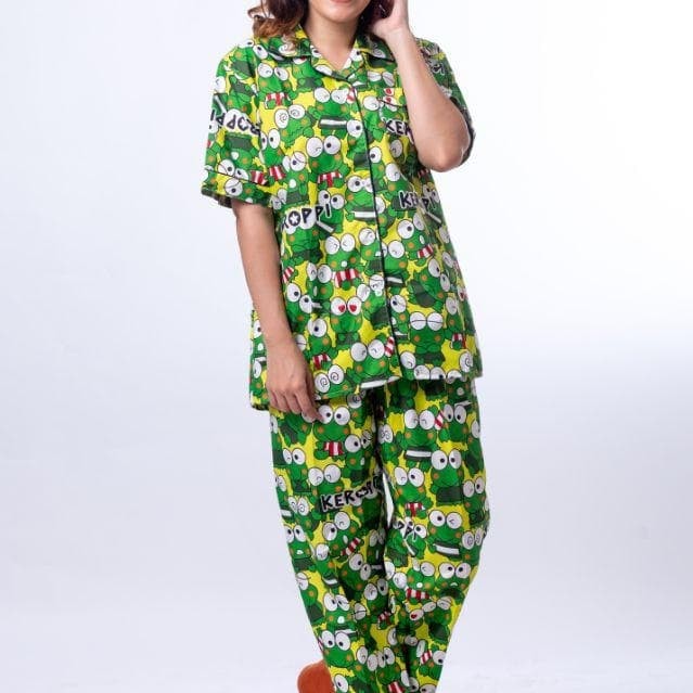 LFF Baju Tidur Wanita Piyama CP Motif Karakter-Keropi Tumpuk
