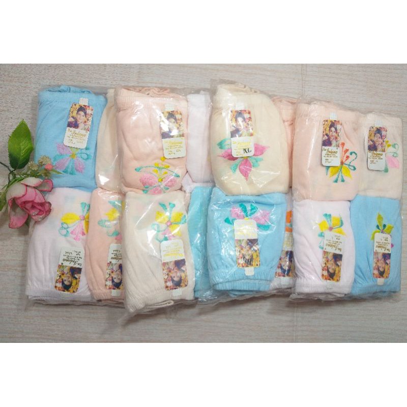 1 Lusin celana dalam wanita kain katun  motif bunga M,L,XL,3L,4L murah sidoarjo-Bordil