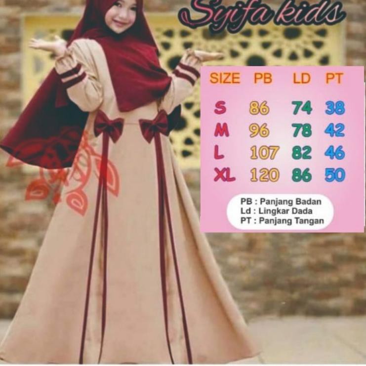 Hemat SYIFA KIDS BAJU GAMIS ANAK PEREMPUAN SETELAN HIJAB °•.¸¸.•°`