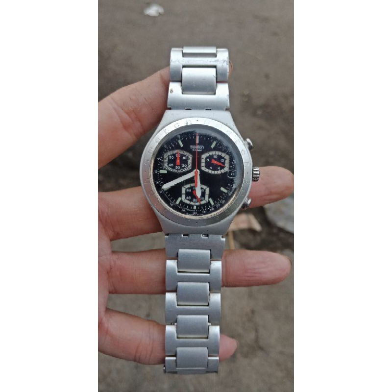 SWATCH IRONY ALUMUNIUM silver bekas batangan