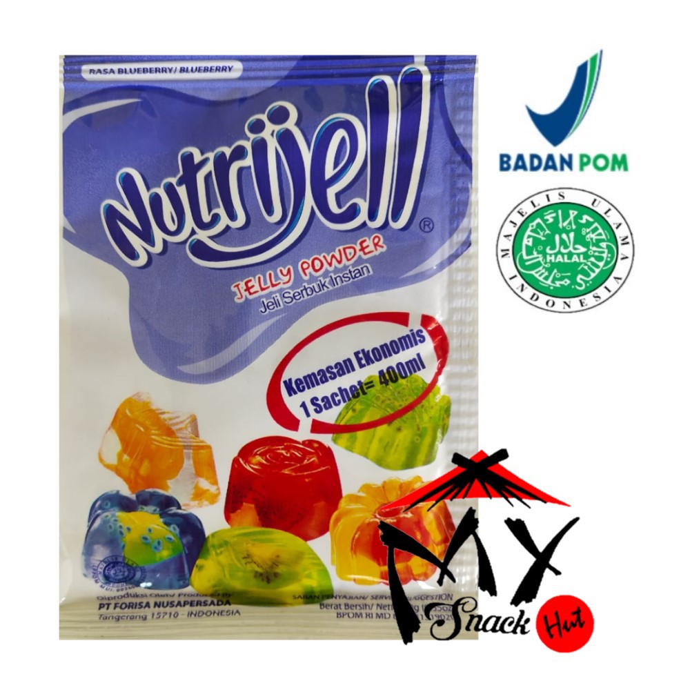 NUTRIJELL BLUEBERRY 10GR - NUTRIJEL BLUEBERI JELLY POWDER - SERBUK JELI KONYAKU SERAT INSTAN EKO HALAL MUI