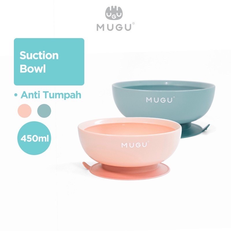 Mugu Suction Bowl Mangkok Makan bayi  Anti Spill 450ml