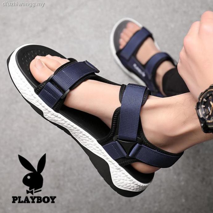 Playboy 1 Pasang Sepatu Sandal Pria Strap Kepang Gaya Santai/Musim