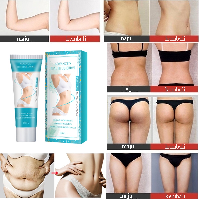 Peralatan olahraga krim pelangsing 60g krim pelangsing lengan/paha/double chin/pinggang/perut permanen pembakaran lemak