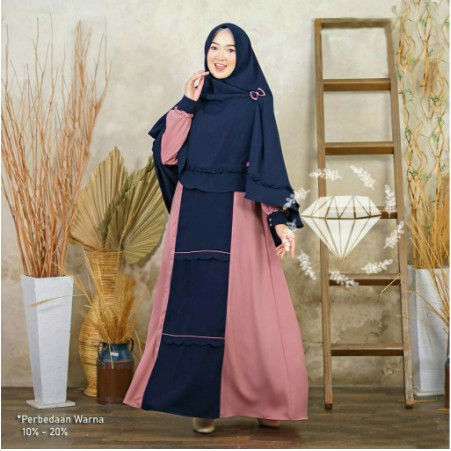 STOK LIMITED ABAYA ASHAFA FIT TO XL BAJU TERBARU ABAYA PUTIH GAMIS IBU SYARI ORI - Hitam Barang