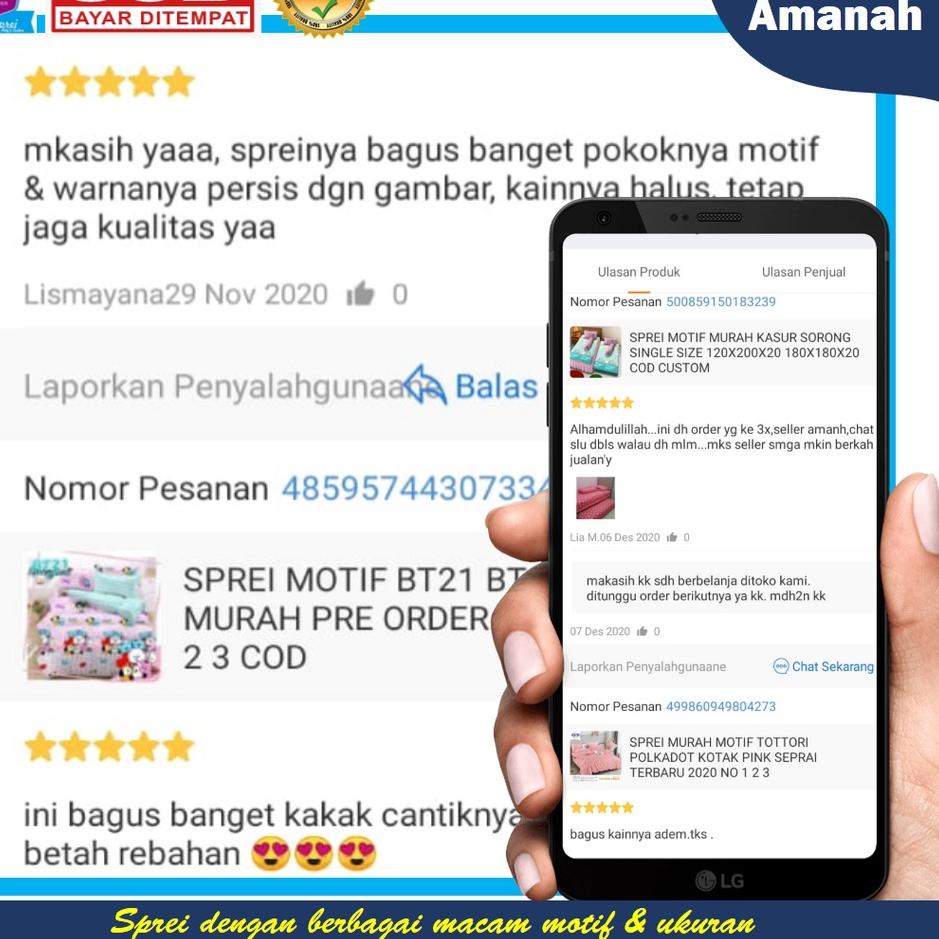 Terbaru Sprei motif kotak hitam off white line yellow seprai pria original katun 2021 .,