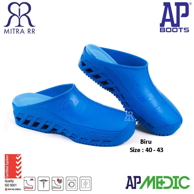 AP BOOT AP MEDIC Sepatu Sandal Medis Karet PVC APD Nakes Klinik Sandal Boot Medis Karet