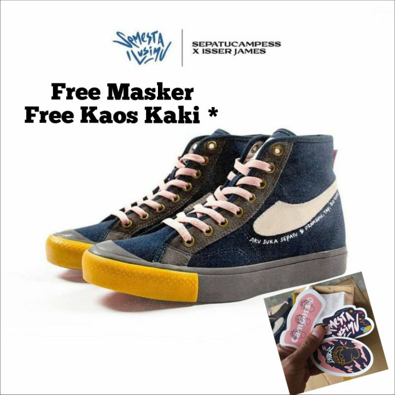 Sepatu Sneaker campess x isser Original Free Hadiah