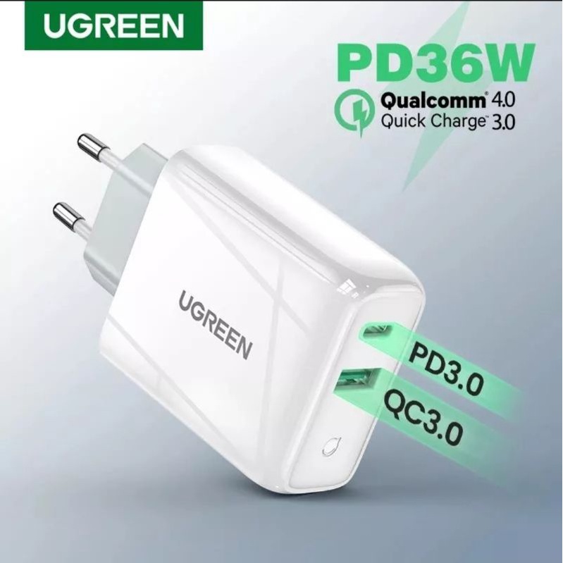 Ugreen Charger 36 Watt for IPhone MacBook Android - Fast Charger Ugreen Universal