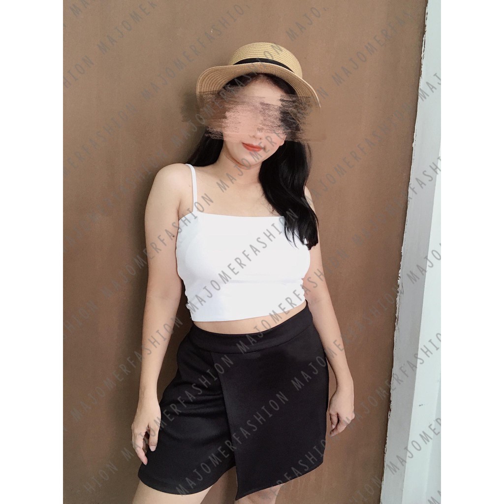 MAJOMER ® | GABRIEL TANK TOP - CROP TOP KOREA ATASAN WANITA-PUTIH